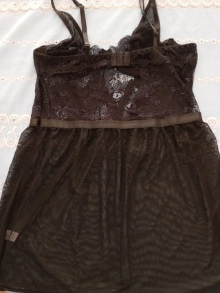 Baby doll negro encaje y tul con aros