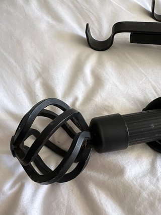Barra cortina hierro forjado con soportes