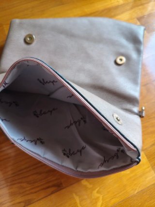 Bolso de mano étnico marrón y multicolor