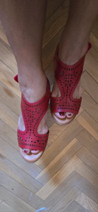 Sandalias Rojas Miyfily Tacón
