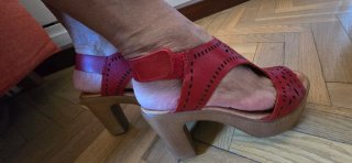 Sandalias Rojas Miyfily Tacón