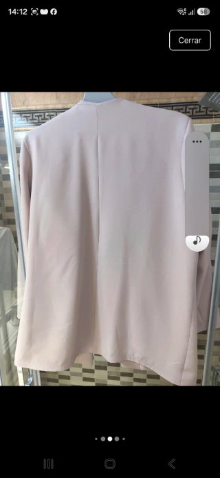 Traje chaqueta levita beige/rosa