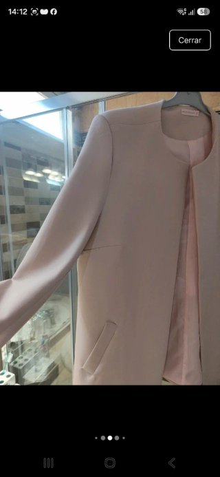 Traje chaqueta levita beige/rosa