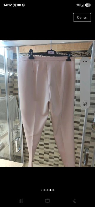 Traje chaqueta levita beige/rosa