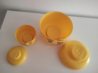 Contenedores Lego Cabeza Apilables Amarillos