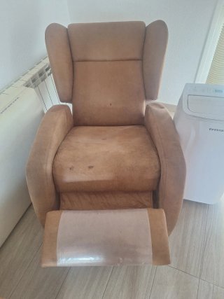 Sillón reclinable tela beige