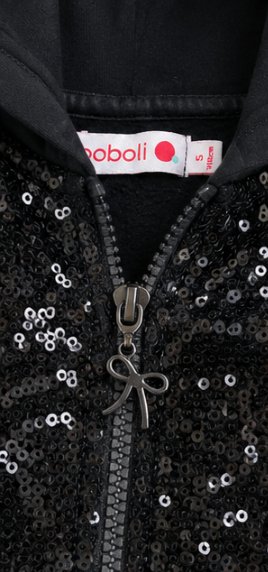 Sudadera Boboli niña lentejuelas negra talla 5