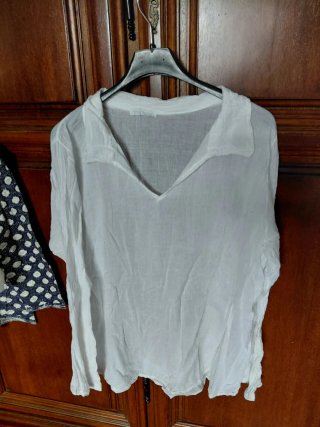 Doppia maglia bianca con decoro