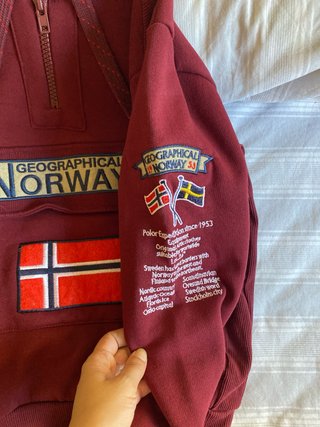Sudadera Geographical Norway Granate.  Talla 3/L