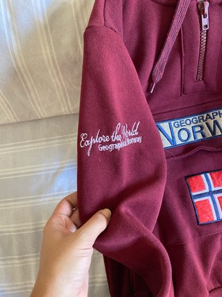 Sudadera Geographical Norway Granate.  Talla 3/L