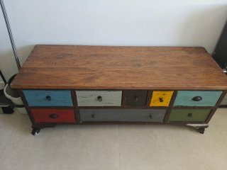 Mueble cajonera madera y metal