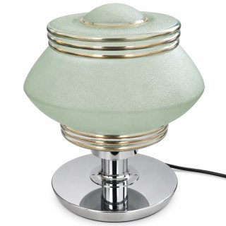 Candeeiro de mesa vidro e metal dourado