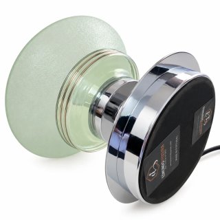 Candeeiro de mesa vidro e metal dourado