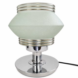 Candeeiro de mesa vidro e metal dourado