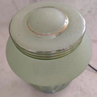 Candeeiro de mesa vidro e metal dourado