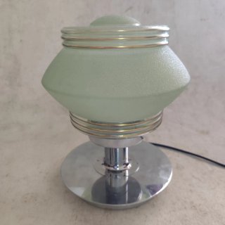 Candeeiro de mesa vidro e metal dourado