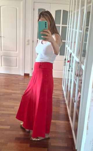 Pantalón culotte Adolfo Dominguez rojo