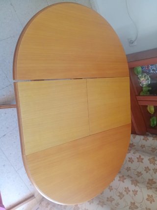 Mesa de comedor extensible madera con cristal