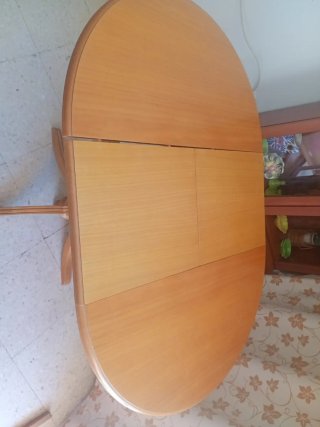 Mesa de comedor extensible madera con cristal