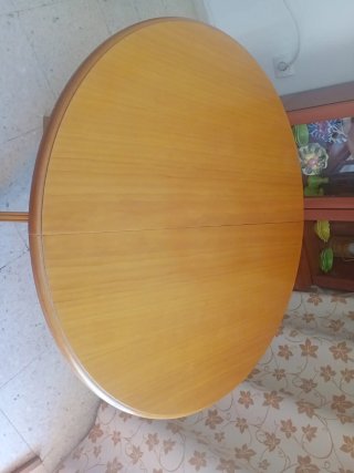 Mesa de comedor extensible madera con cristal