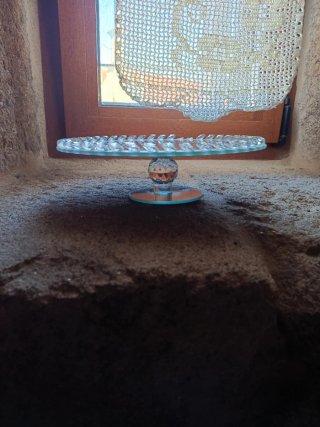 Expositor espejo cristal con pie