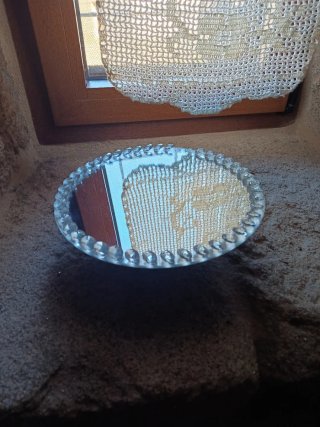 Expositor espejo cristal con pie