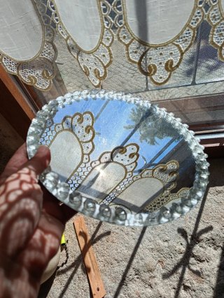 Expositor espejo cristal con pie