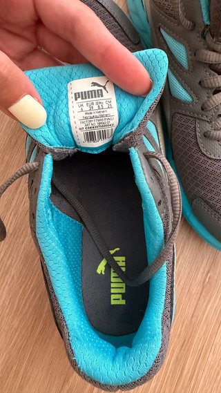 Zapatillas Puma running grises y azules