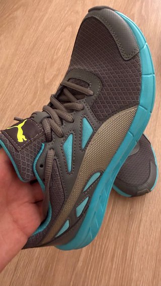 Zapatillas Puma running grises y azules