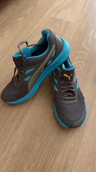 Zapatillas Puma running grises y azules