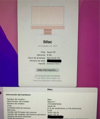 Apple iMac M1 8GB RAM 1TB SSD Rosa. Como nuevo.