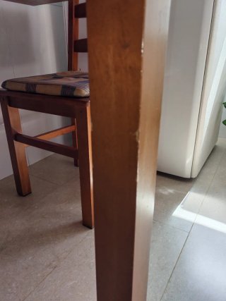 Mesa de comedor extensible de madera