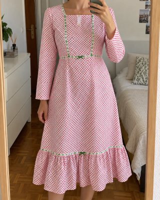 Vestido Chulapa rosa lunares Talla S
