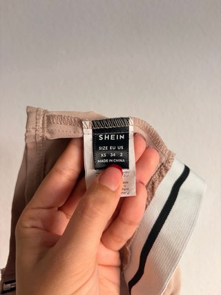 Top tubo SHEIN beige talla XS
