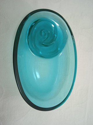 Cenicero / Vaciabolsillos Cristal Azul