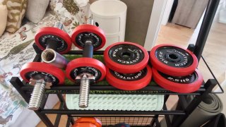 Set de pesas: mancuernas, kettlebell y body pump