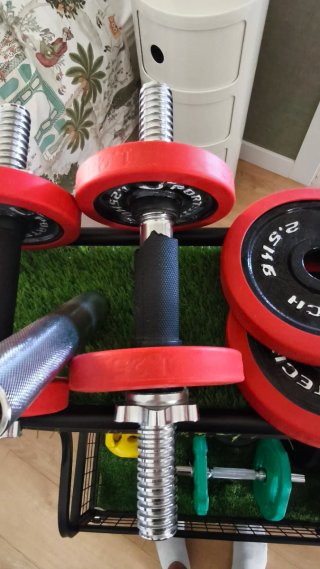 Set de pesas: mancuernas, kettlebell y body pump