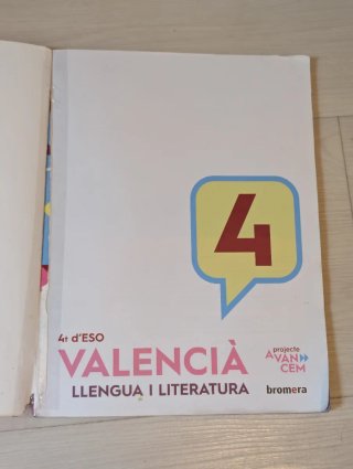 Libro de Valenciá de 4 ESO, Ed Bromera