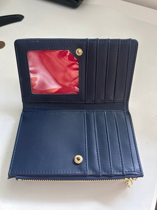 Monedero Carolina Herrera Azul Marino y Dorado