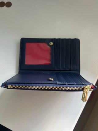Monedero Carolina Herrera Azul Marino y Dorado