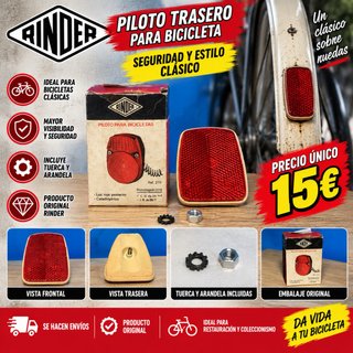 Piloto Trasero Rinder para Bicicleta Clásica