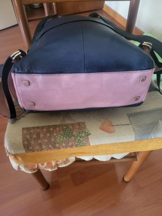 Zaino Piquadro Pelle Blu Marino/Rosa