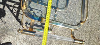 Mesa camarera cristal y metal dorada