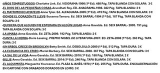 LIBROS DE NARRATIVA DE AUTORAS EXTRANJERAS