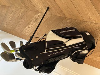 Bolsa de golf junior negra y blanca