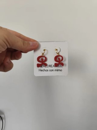 Pendientes Indalo REALDREAMS3D rojos