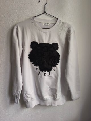 Sudadera Kenzo Blanca con Tigre Negro