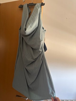 Vestido azul drapeado