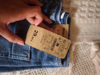 Jeans vita alta gamba larga