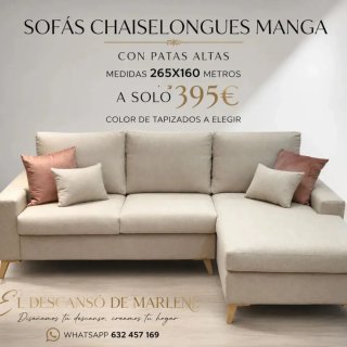 Sofá Chaiselongue Con Patas Altas